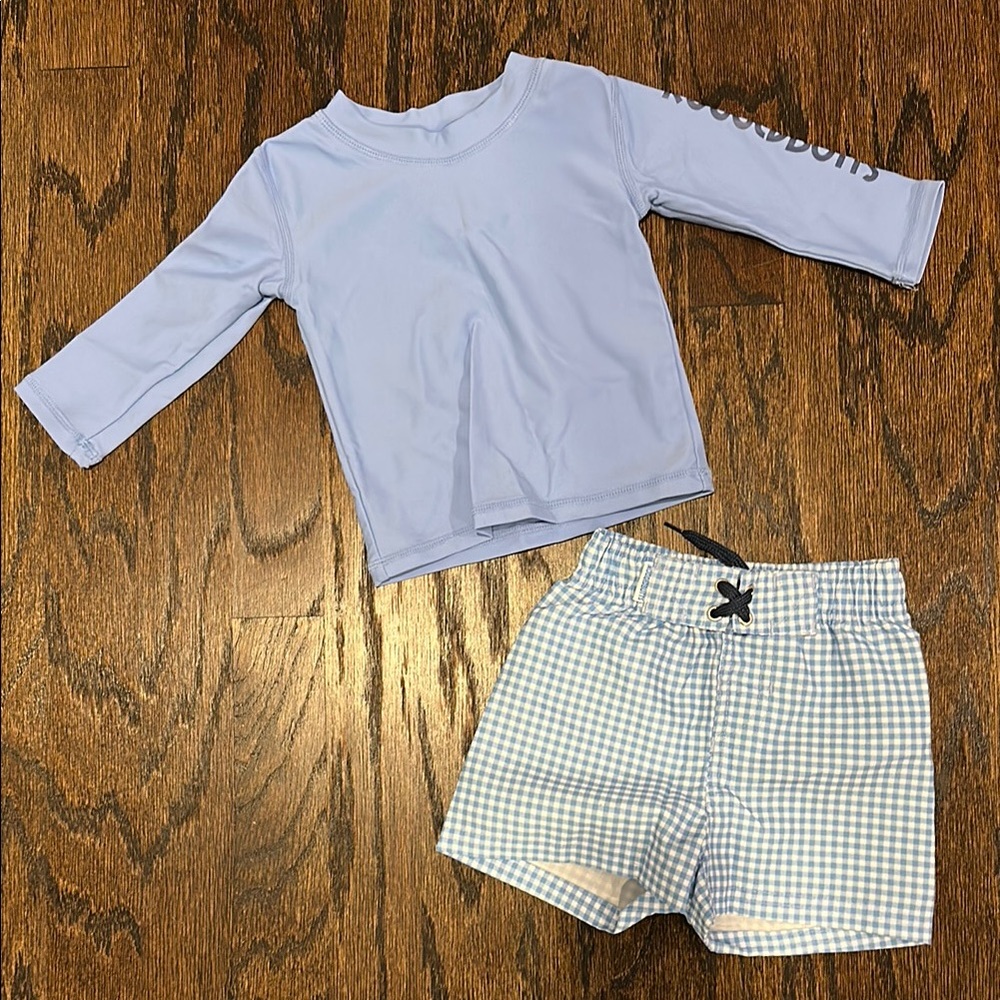 RuggedButts Blue Swim Set - EUC